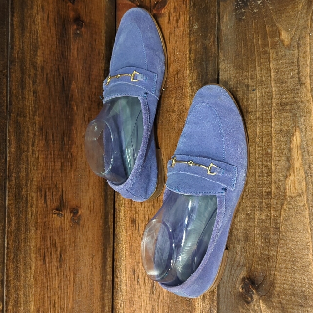 Topshop Periwinkle Suede Leather Loafers - EUR Size 39 - Picture 4 of 11